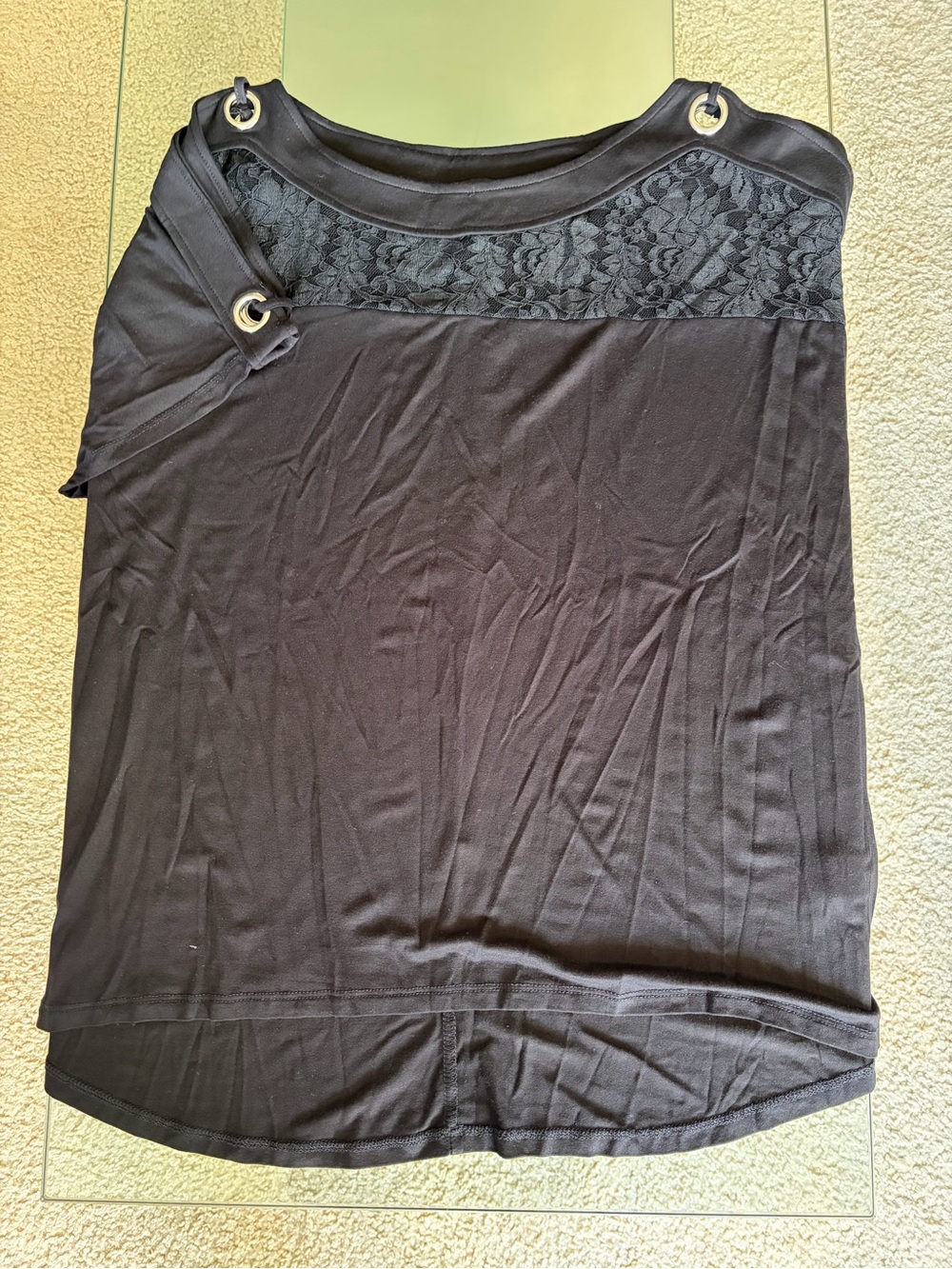 💜 Cable and Gauge Top with lace Detail